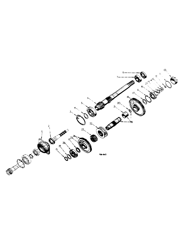 Схема запчастей Case IH 434 - (6-014) - TWO SPEED P.T.O. GEARS AND SHAFTS, 545 AND 745 R.P.M. - ATTACHMENTS (06) - POWER TRAIN