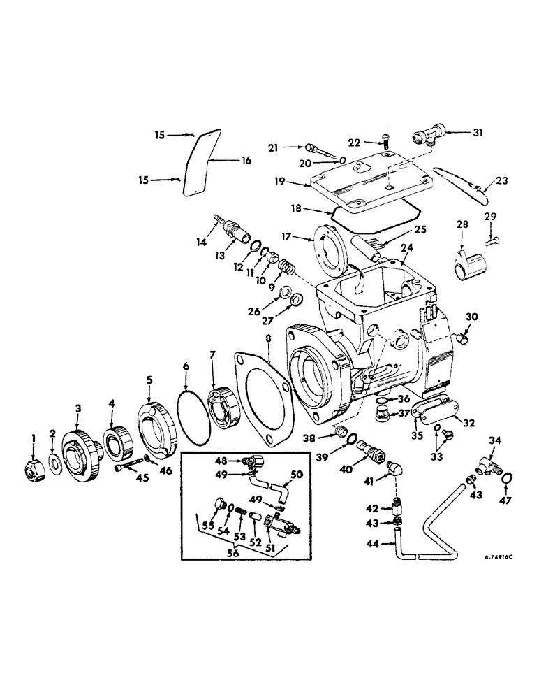 Схема запчастей Case IH 2806 - (E-31) - FUEL SYSTEM, INTERNATIONAL R.D. FUEL INJECTION PUMP, PUMP HOUSING AND COVER (02) - FUEL SYSTEM