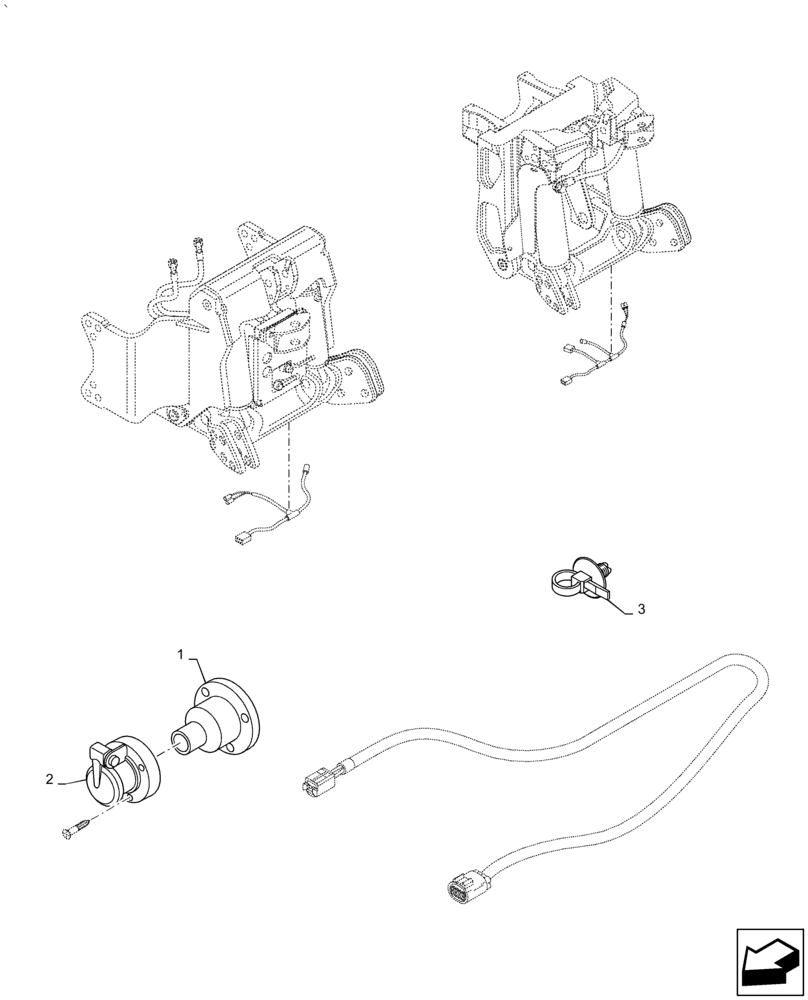 Схема запчастей Case IH PUMA2104 - (55.045.AD) - FRONT HPL - CABLES AND SOCKET (55) - ELECTRICAL SYSTEMS