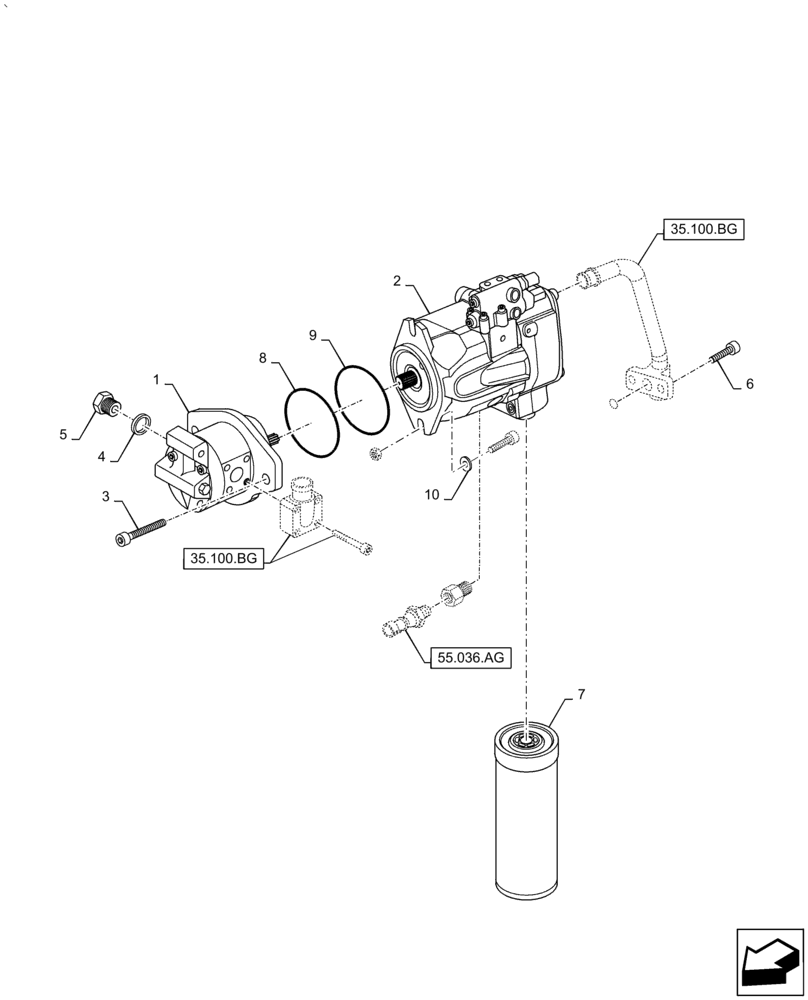 Схема запчастей Case IH PUMA1854 - (21.506.BG) - PUMP HYDRAULIC LIFT, PUMP FILTER (21) - TRANSMISSION