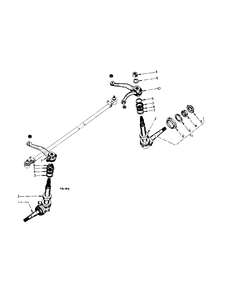 Схема запчастей Case IH 354 - (6-51) - ATTACHMENTS, POWER STEERING AND FRONT AXLE ATTACHMENT, STEERING KNUCKLES AND TIE ROD Attachments