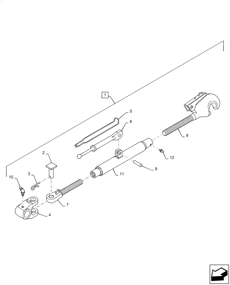 Схема запчастей Case IH PUMA 2304 - (37.120.AA[02]) - TOP LINK ASSEMBLY "CBM" - BREAKDOWN (37) - HITCHES, DRAWBARS & IMPLEMENT COUPLINGS