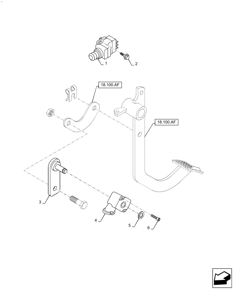 Схема запчастей Case IH PUMA1854 - (55.021.AG[01]) - CLUTCH SENSOR, SWITCH (55) - ELECTRICAL SYSTEMS