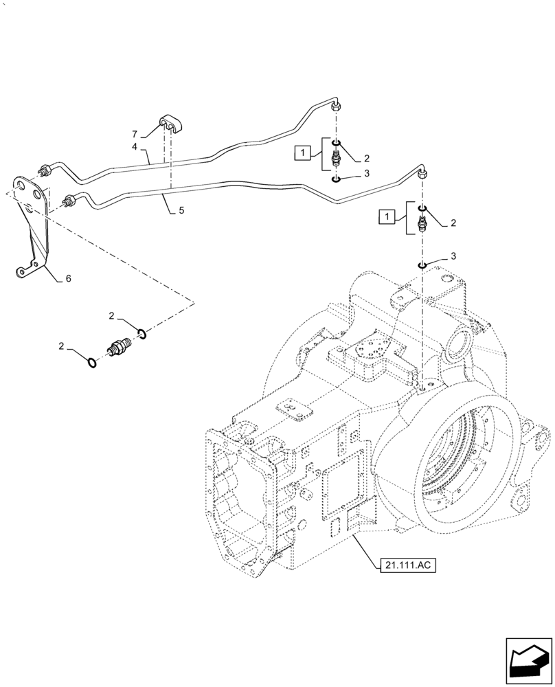 Схема запчастей Case IH PUMA 2304 - (33.202.BO[03]) - BRAKE PIPING (33) - BRAKES & CONTROLS