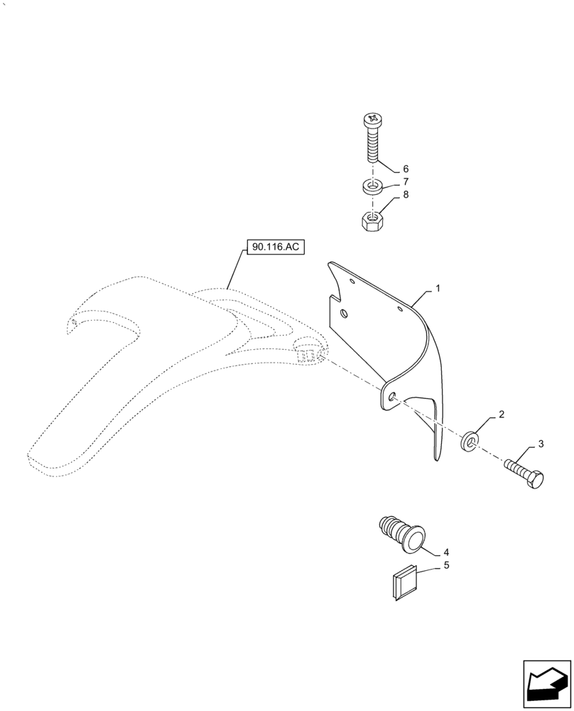 Схема запчастей Case IH PUMA1804 - (90.116.AG) - REAR FENDER GUARD (90) - PLATFORM, CAB, BODYWORK AND DECALS