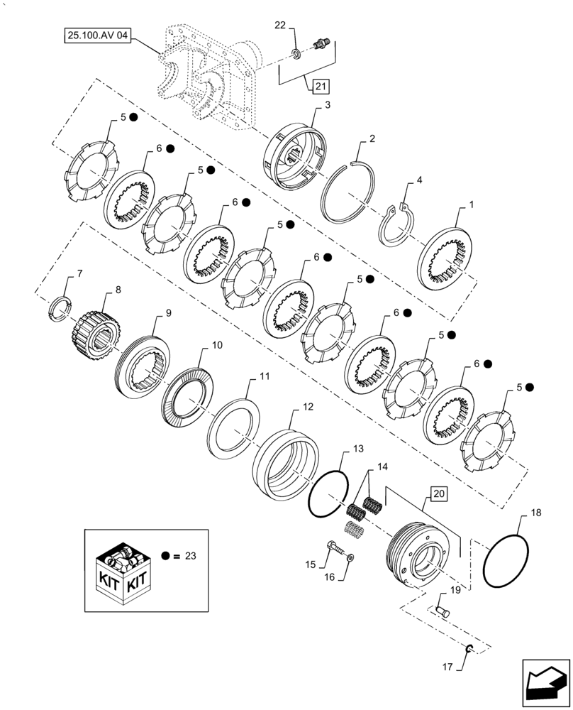 Схема запчастей Case IH PUMA2104 - (25.102.AC[03]) - FRONT AXLE, HYDRAULIC DIFFERENTIAL LOCK (25) - FRONT AXLE SYSTEM