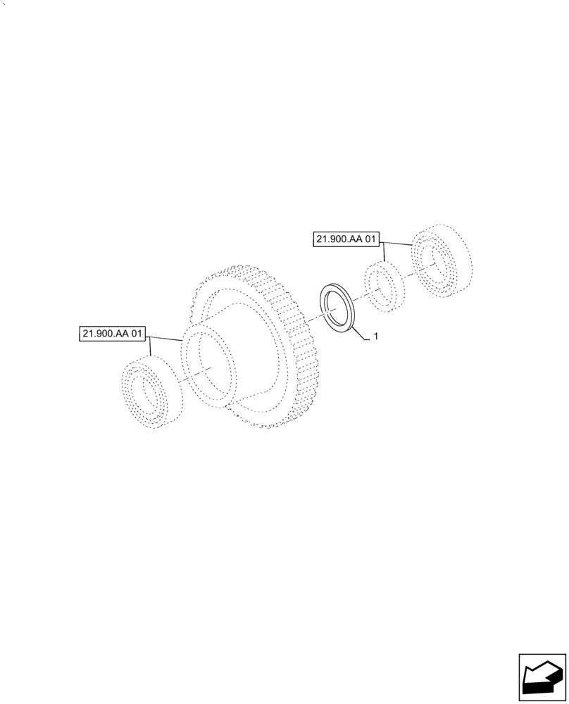 Схема запчастей Case IH PUMA2104 - (21.900.AA[03]) - PUMPS FOR HYDRAULIC SYSTEM AND LIFT - SHIMS (21) - TRANSMISSION