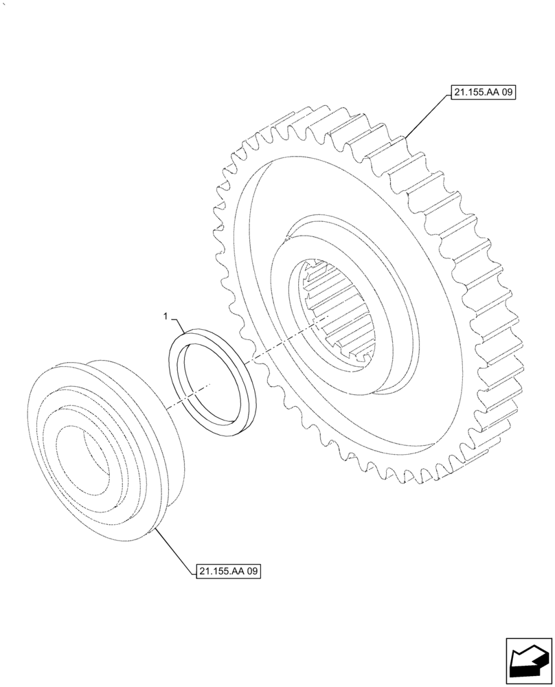 Схема запчастей Case IH PUMA2104 - (21.155.AA[13]) - CENTRAL REDUCTION GEAR, SHIM (21) - TRANSMISSION