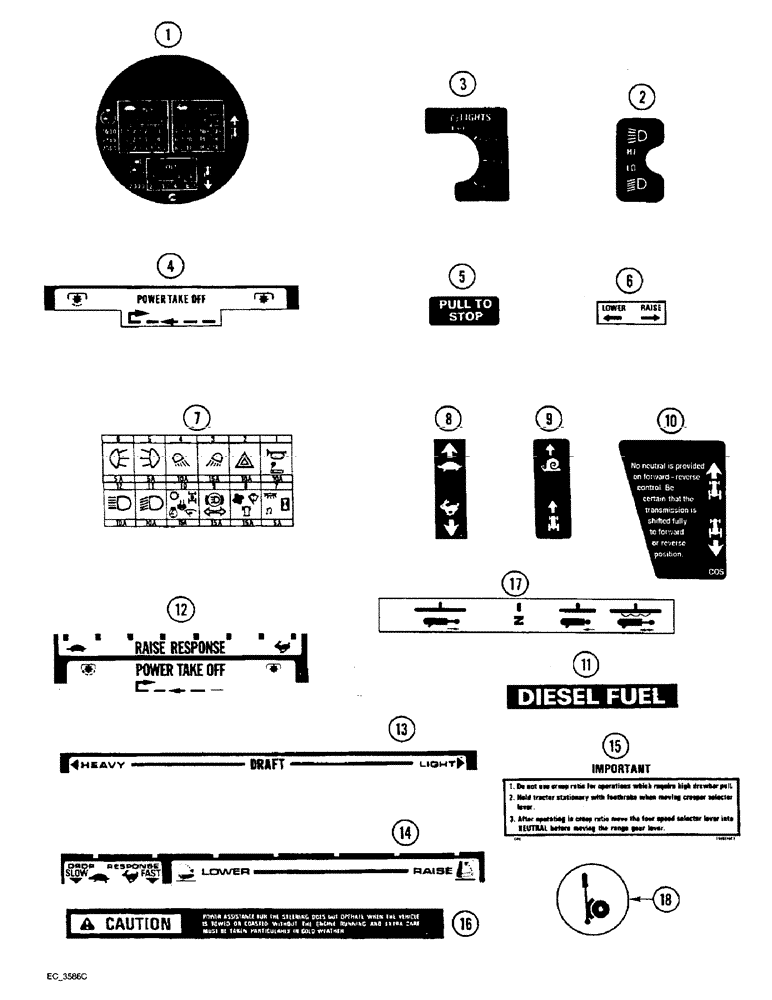 Схема запчастей Case IH 3220 - (9-116) - DECALS (09) - CHASSIS/ATTACHMENTS