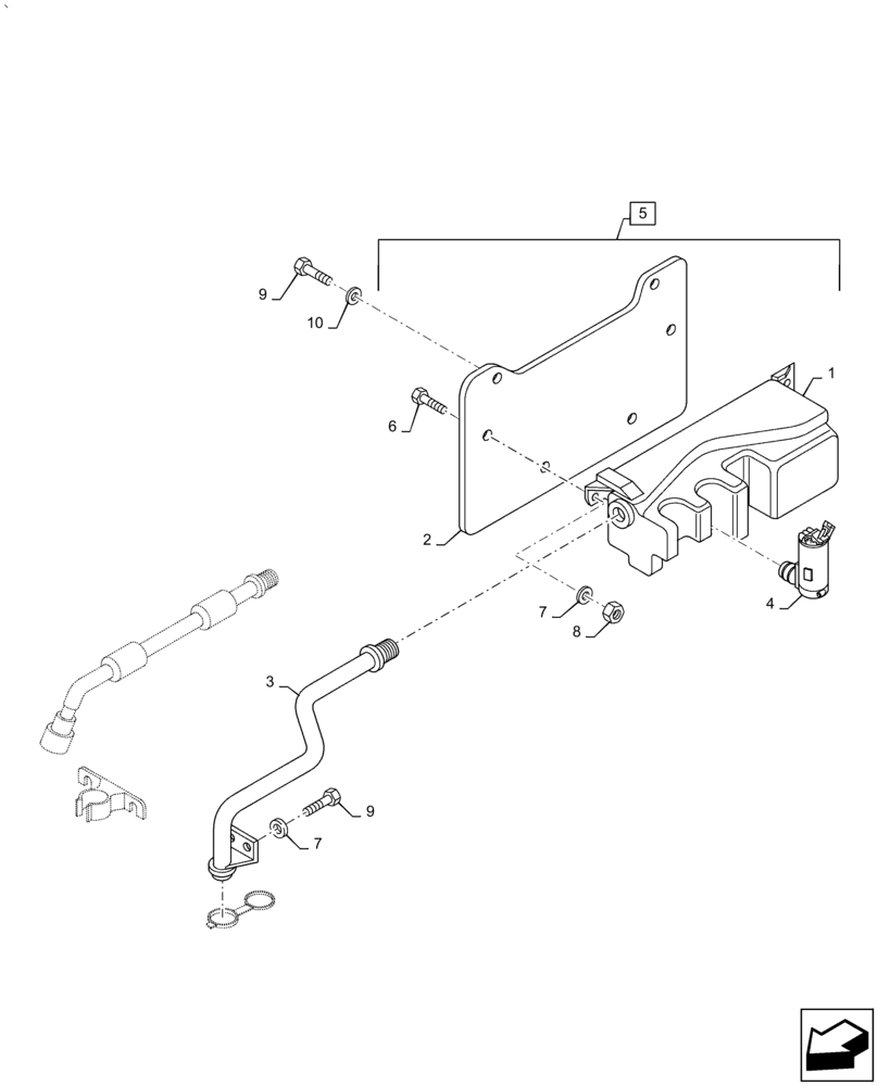 Схема запчастей Case IH PUMA1854 - (55.518.AT) - WINDSHIELD WIPER TANK (55) - ELECTRICAL SYSTEMS