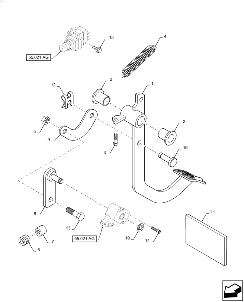 Схема запчастей Case IH PUMA1854 - (18.100.AF) - CLUTCH, PEDAL (18) - CLUTCH