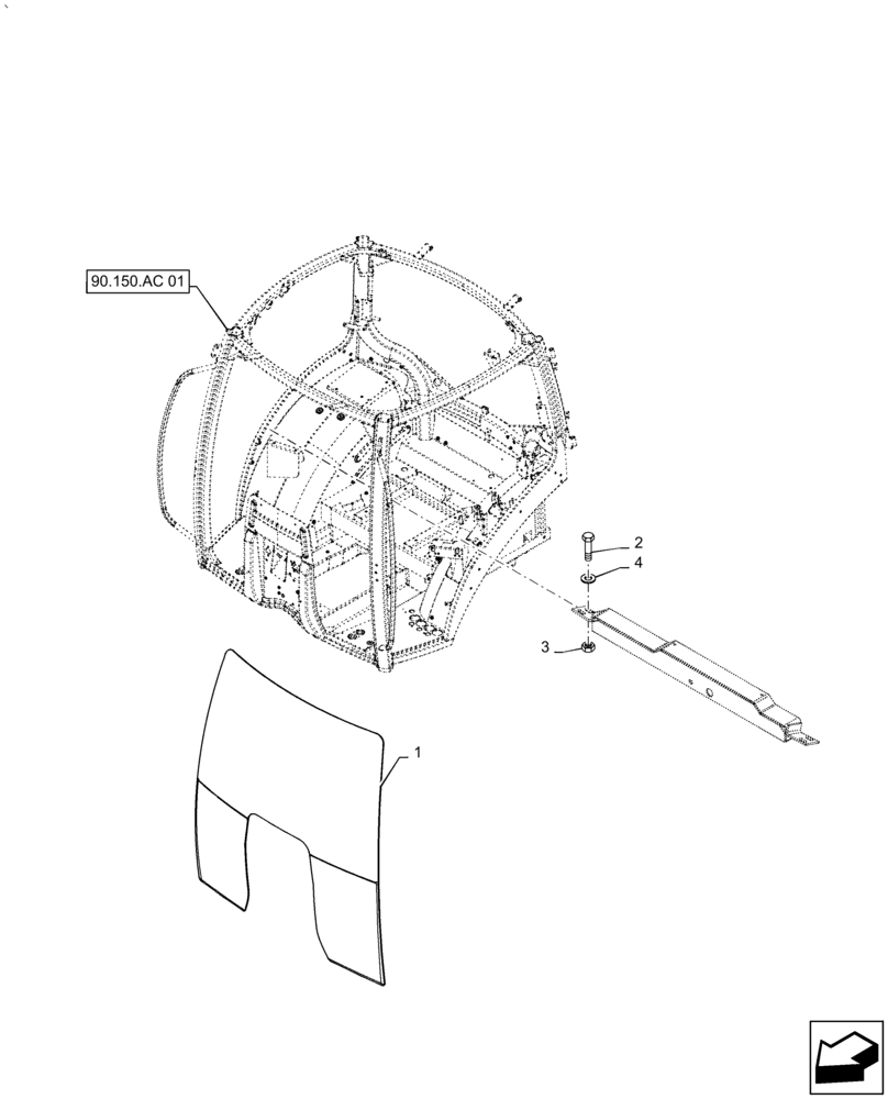 Схема запчастей Case IH PUMA1854 - (90.156.AL) - WINDSHIELD AND RELATED PARTS (90) - PLATFORM, CAB, BODYWORK AND DECALS