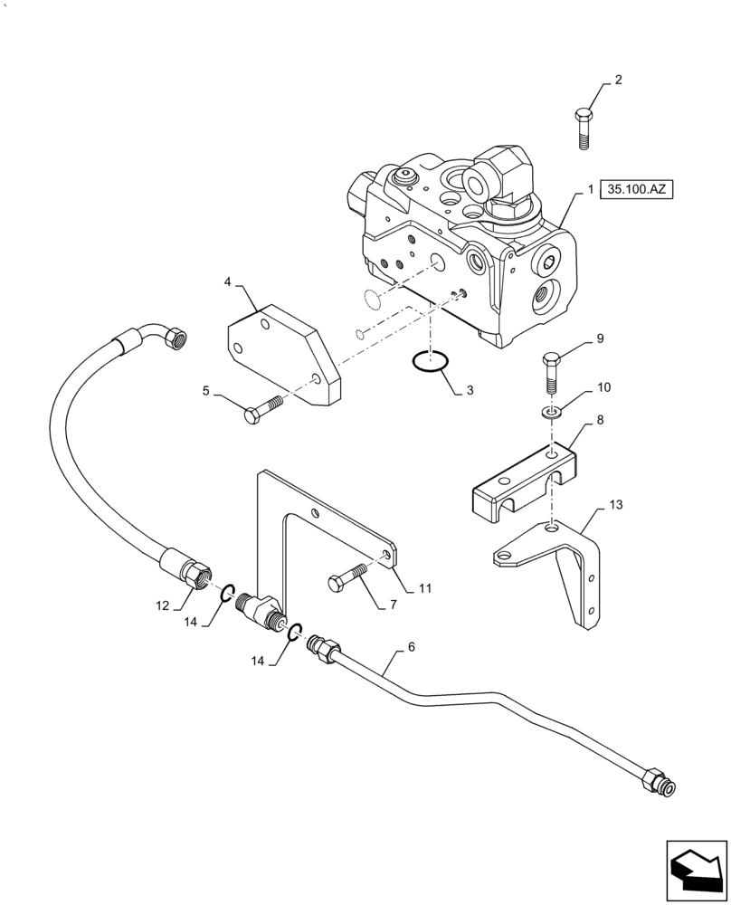 Схема запчастей Case IH PUMA2104 - (21.105.AI) - PUMPS FOR HYDRAULIC SYSTEM AND LIFT - PRIORITY VALVE AND PIPES (21) - TRANSMISSION