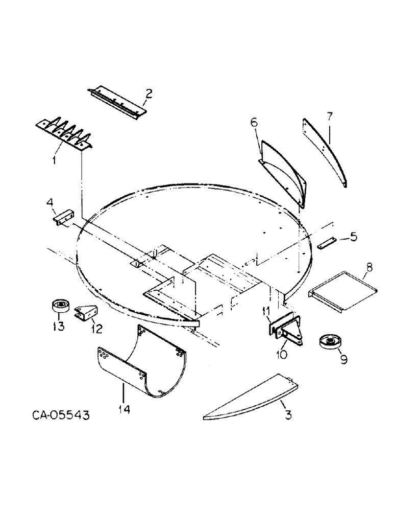 Схема запчастей Case IH 725 - (D-08) - TUB FLOOR & ATTACHING PARTS, SERIAL NO. 0800005U000101 & ABOVE 