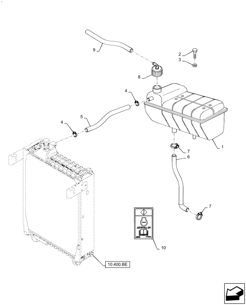 Схема запчастей Case IH PUMA2104 - (10.400.BH) - COOLING, EXPANSION TANK (10) - ENGINE