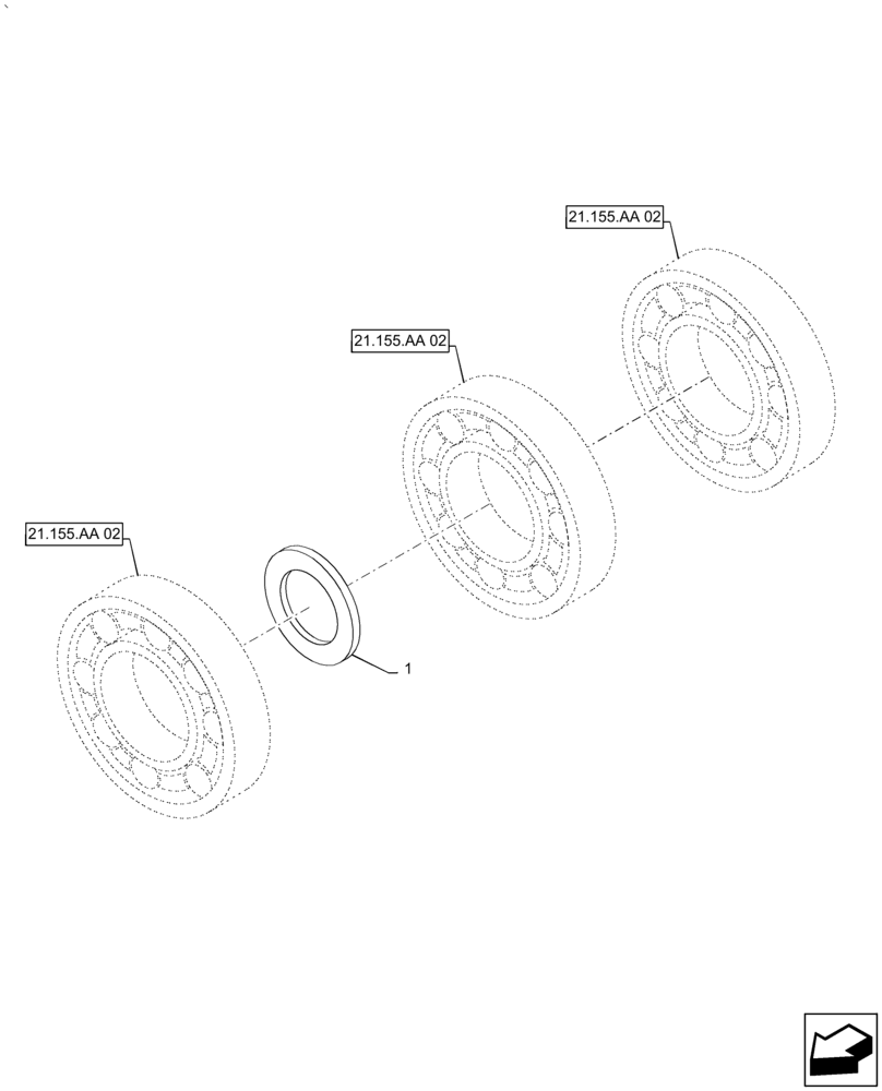 Схема запчастей Case IH PUMA 2304 - (21.155.AA[04]) - CENTRAL REDUCTION GEAR, SHIM (21) - TRANSMISSION