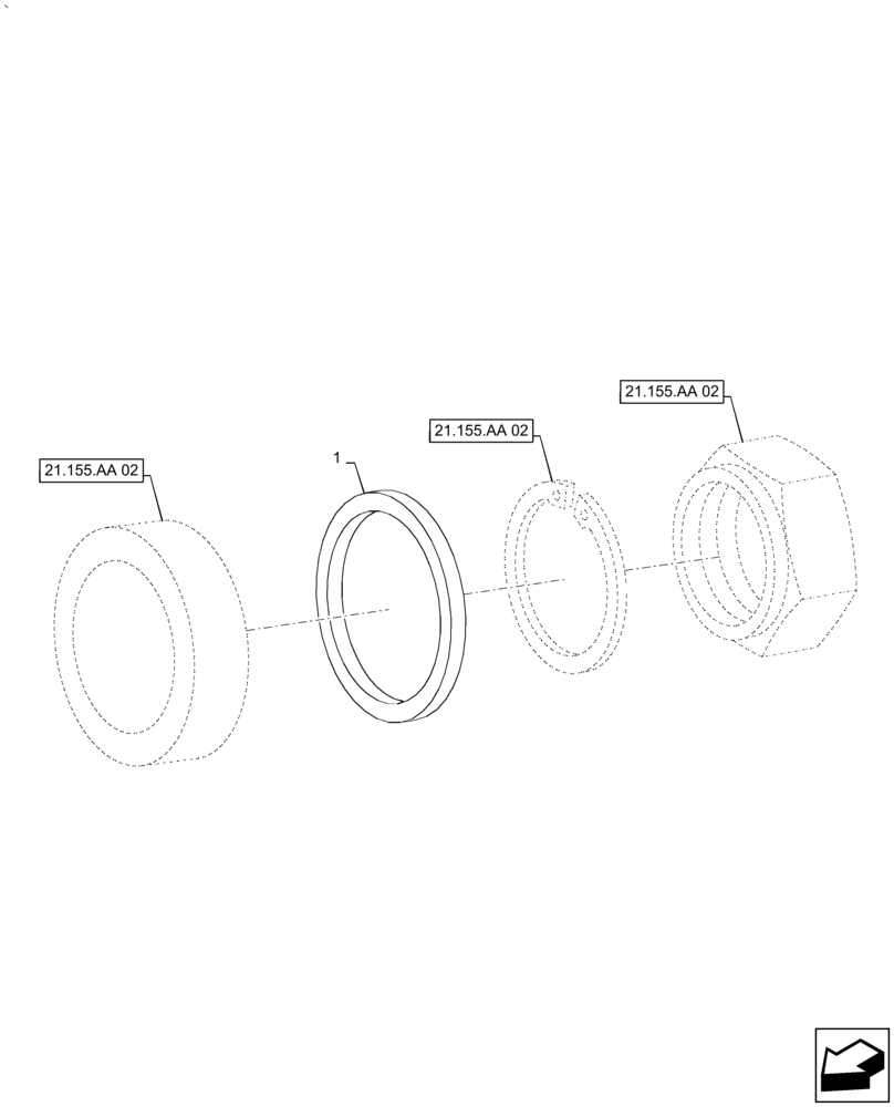 Схема запчастей Case IH PUMA1854 - (21.155.AA[05]) - CENTRAL REDUCTION GEAR, SHIM (21) - TRANSMISSION