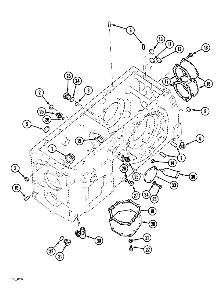 Схема запчастей Case IH 4240 - (6-028) - REAR FRAME (06) - POWER TRAIN