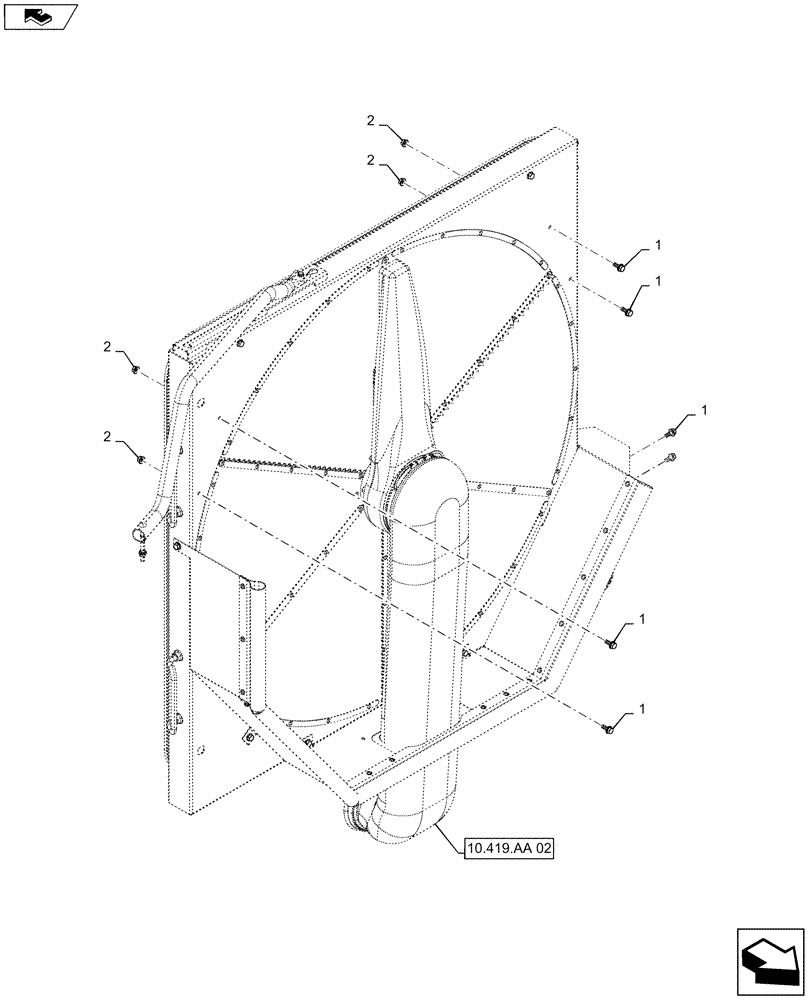 Схема запчастей Case IH 6130 - (10.419.AA[03]) - DOOR, AIR DUCT, PLUG (10) - ENGINE