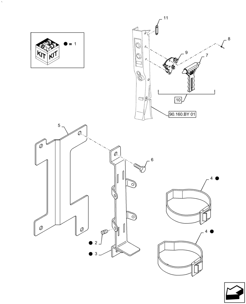 Схема запчастей Case IH PUMA1804 - (05.102.AA) - FIRE EXTINGUISHER PREDISPOSITION AND EMERGENCY EXIT HAMMER (05) - SERVICE & MAINTENANCE