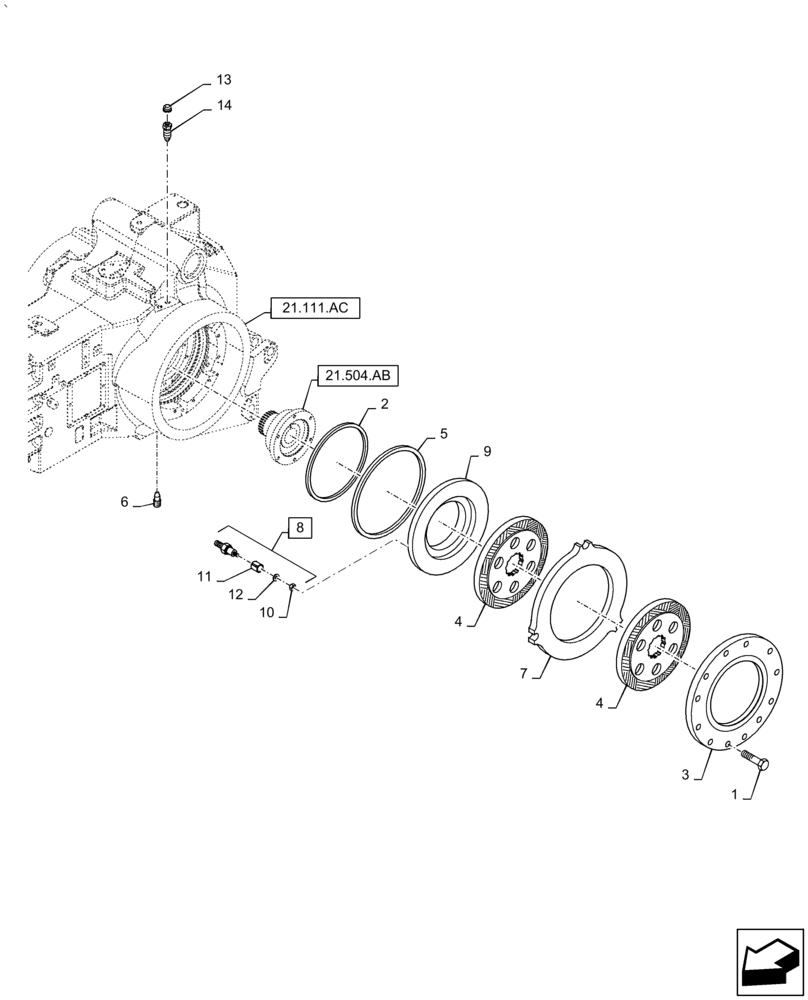 Схема запчастей Case IH PUMA 2304 - (33.110.AV[01]) - TRANSMISSION BRAKES (33) - BRAKES & CONTROLS