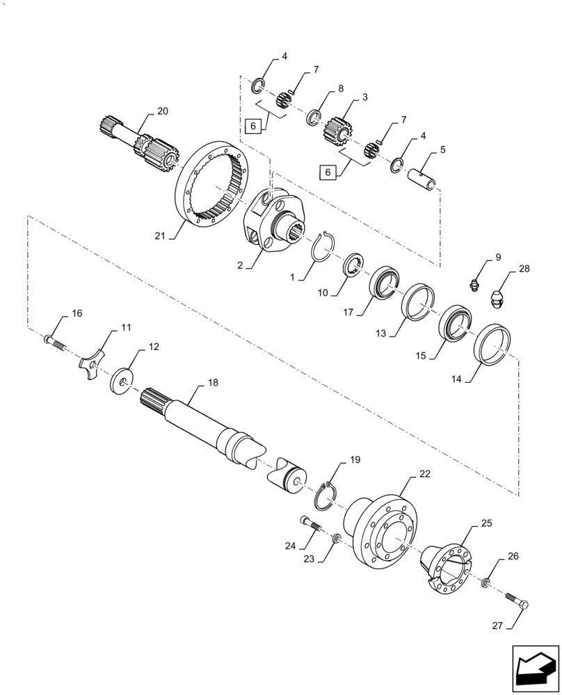 Схема запчастей Case IH PUMA1854 - (25.310.AE) - FINAL DRIVE, SHAFT & GEAR (25) - FRONT AXLE SYSTEM