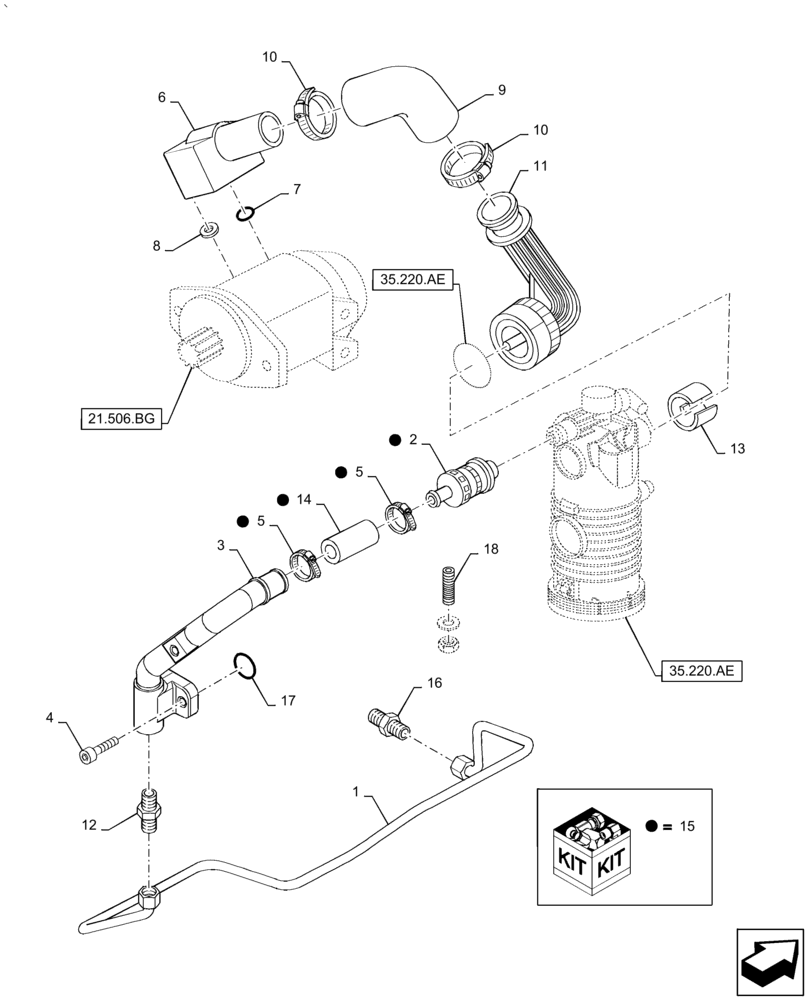 Схема запчастей Case IH PUMA 2304 - (35.100.BG) - PUMPS FOR HYDRAULIC SYSTEM AND LIFT - PUMPS (35) - HYDRAULIC SYSTEMS