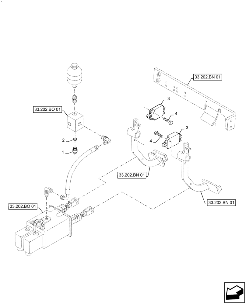 Схема запчастей Case IH PUMA 2304 - (55.408.CL) - BRAKING SYSTEM SWITCHES AND RELATED PARTS (55) - ELECTRICAL SYSTEMS