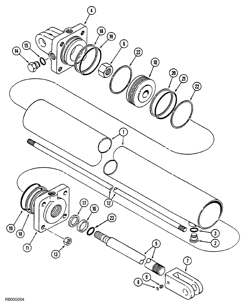 Схема запчастей Case IH 5850 - (08-24) - CYLINDER ASSEMBLY, 1282324C93 (08) - HYDRAULICS