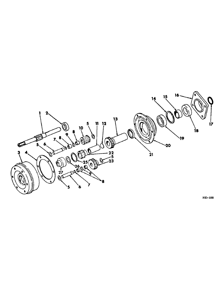 Схема запчастей Case IH 275 - (B-08) - POWER TRAIN, PLANETARY TRANSMISSION (03) - POWER TRAIN