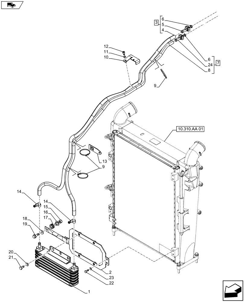 Схема запчастей Case IH MAXXUM 140 - (10.216.BA[05]) - FUEL COOLER (VAR.331170) (10) - ENGINE