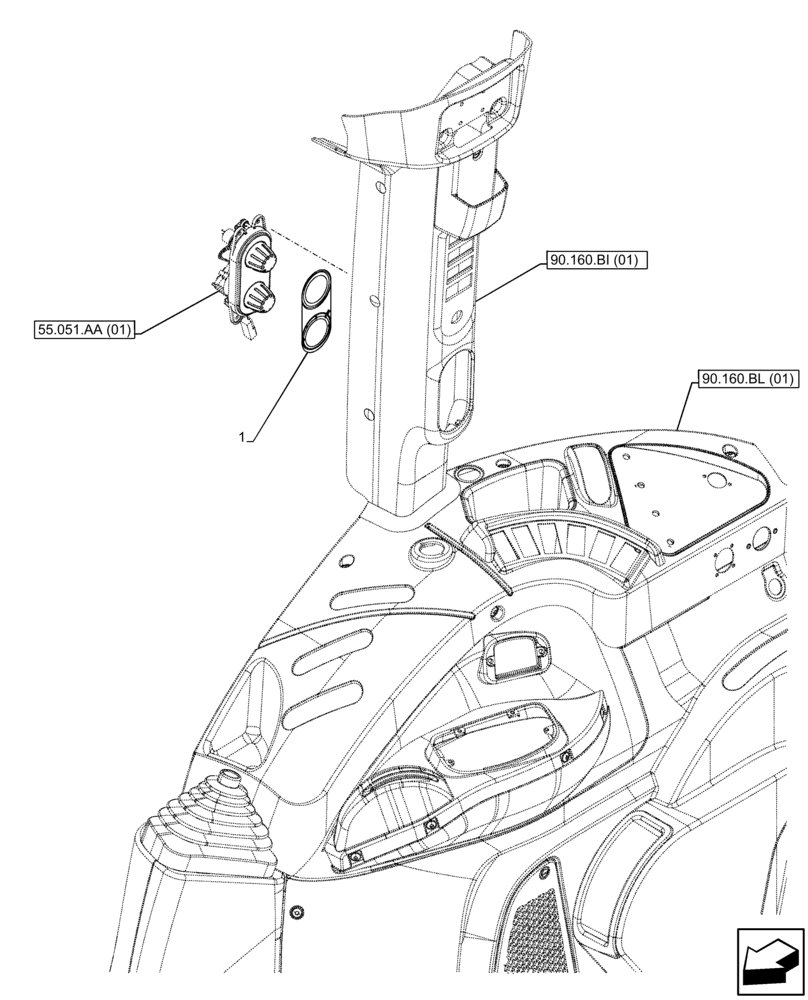 Схема запчастей Case IH FARMALL 75C - (90.108.AA[04]) - VAR - 334183, 334211, 391606, 743496, 743573, 744588 - DECALS, CONTROL, AIR CONDITIONER, CAB (90) - PLATFORM, CAB, BODYWORK AND DECALS