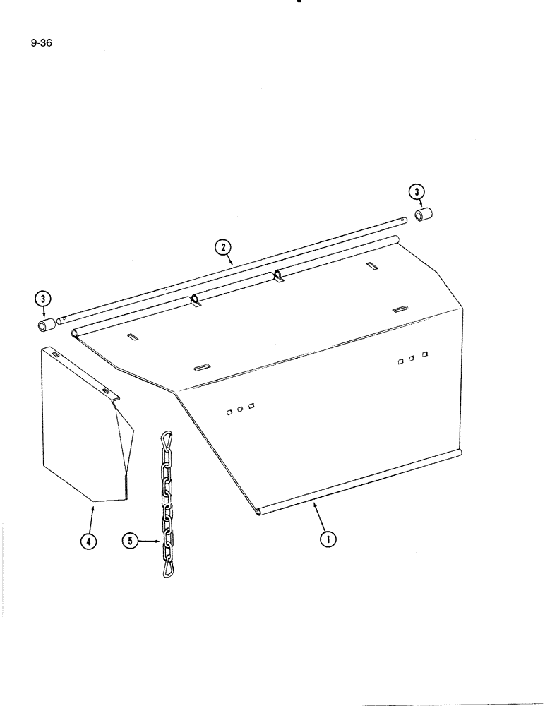 Схема запчастей Case IH 4000 - (9-36) - REAR DEFLECTOR, ONE PIECE TYPE (09) - CHASSIS/ATTACHMENTS