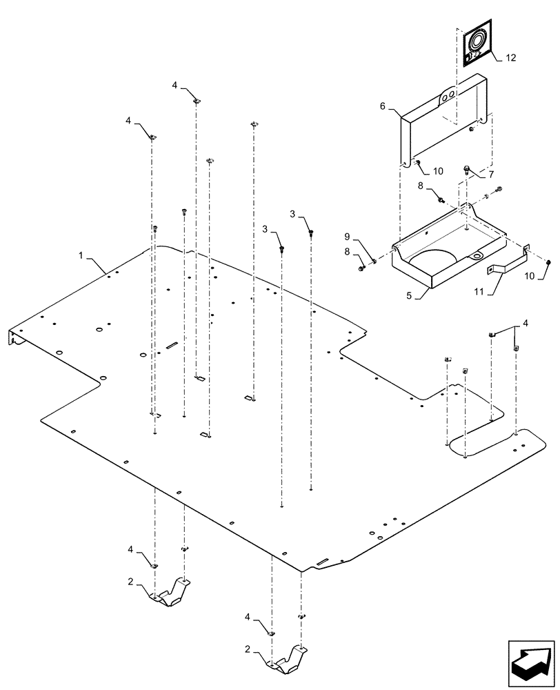 Схема запчастей Case IH 7140 - (73.230.AQ[04]) - ENGINE SERVICE SHEET ASSY (73) - RESIDUE HANDLING