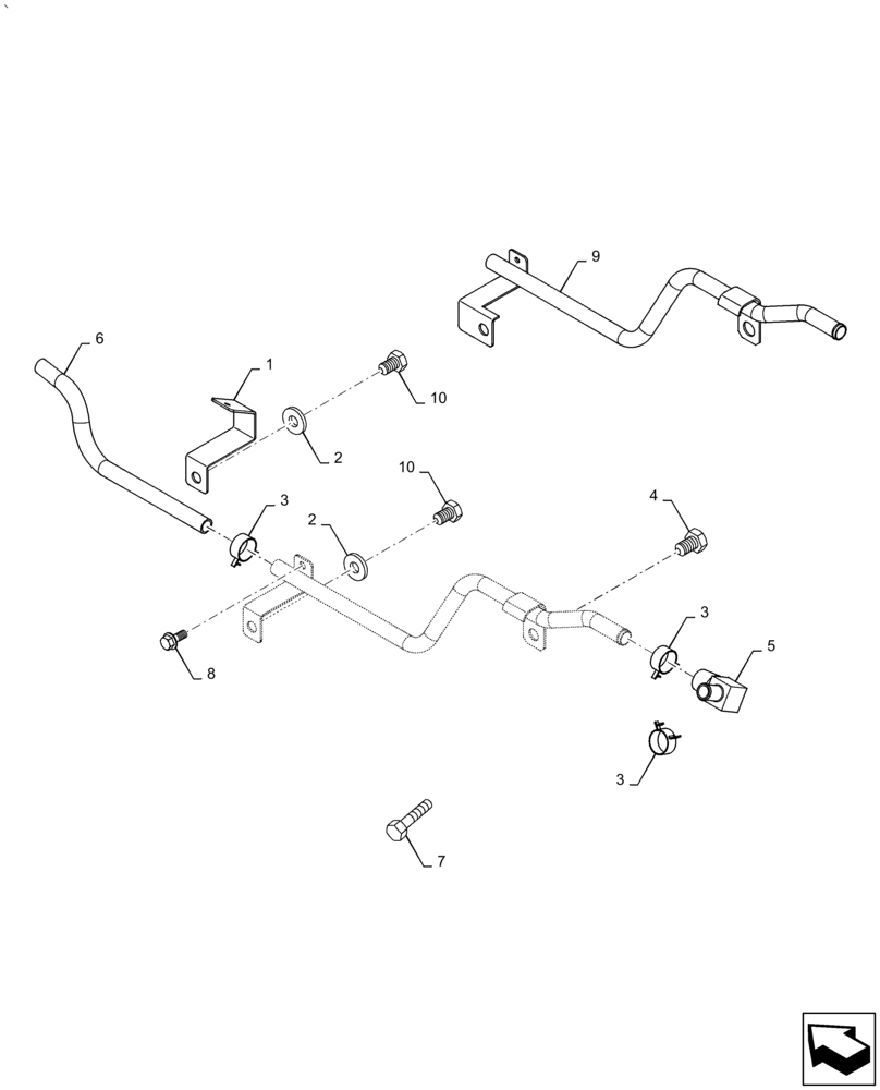 Схема запчастей Case IH PUMA 2304 - (50.200.CZ) - HEATING SYSTEM PIPES (50) - CAB CLIMATE CONTROL