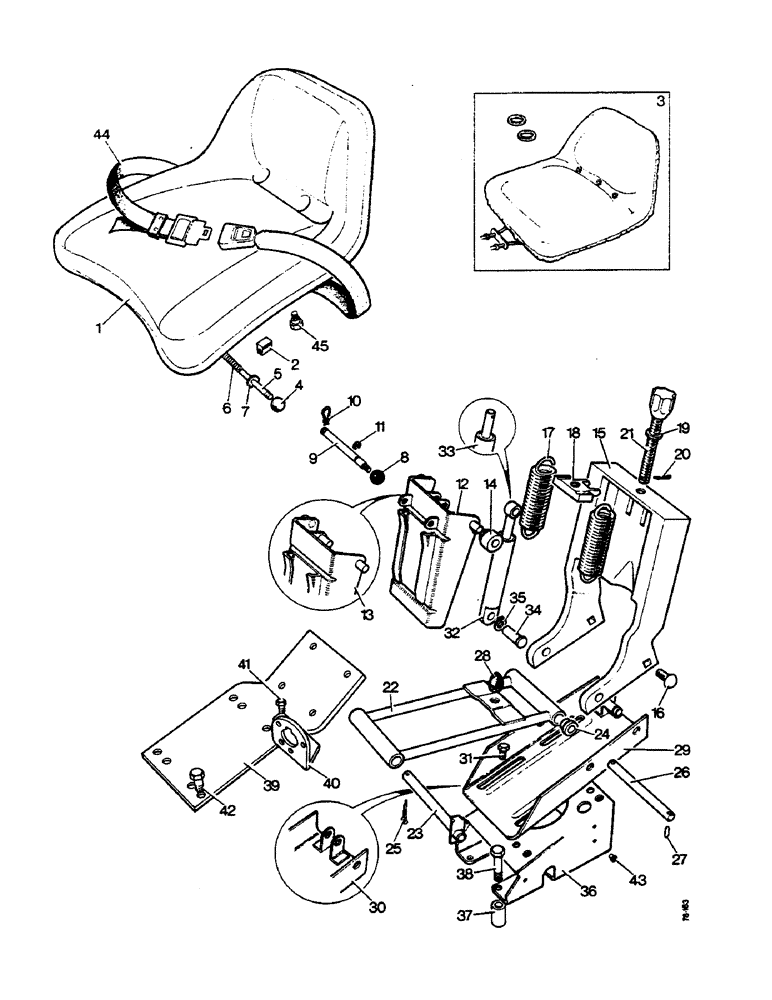 Схема запчастей Case IH 990 - (L30) - CHASSIS, SUPER COMFORT SUSPENSION SEAT, 885, 990, 995, 996, 1210, 1212 TRACTORS (12) - CHASSIS