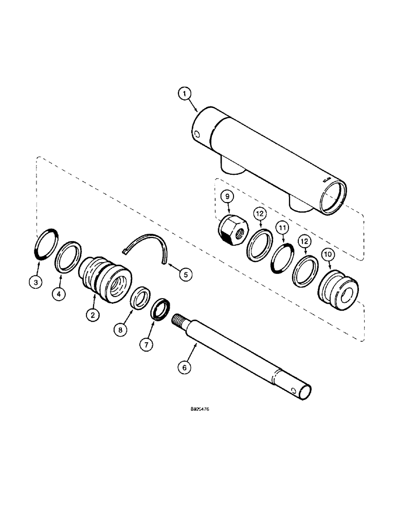 Схема запчастей Case IH 1800 - (8-58) - FAN ENGAGEMENT CYLINDER, USED WITH 10 INCH DIAMETER IDLER PULLEY (07) - HYDRAULICS