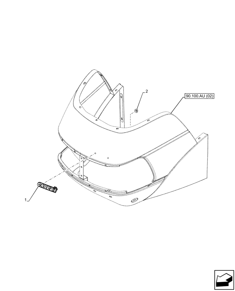 Схема запчастей Case IH FARMALL 65C - (90.108.AD) - EMBLEM, HOOD, CASE IH (90) - PLATFORM, CAB, BODYWORK AND DECALS