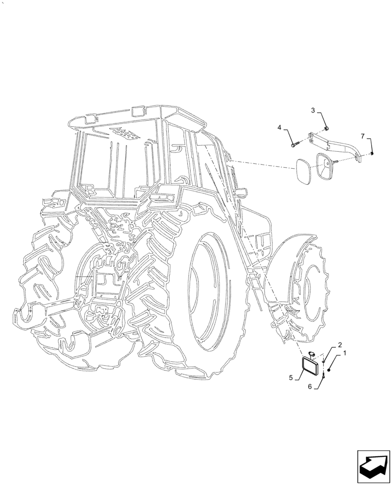 Схема запчастей Case IH PUMA2104 - (90.151.AK[01]) - REAR VIEW MIRROR (90) - PLATFORM, CAB, BODYWORK AND DECALS