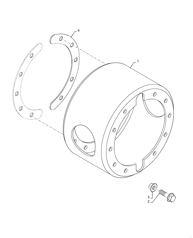 Схема запчастей Case IH MAGNUM 220 - (44.511.AD) - SPACER, WHEEL, FRONT, DUAL (44) - WHEELS