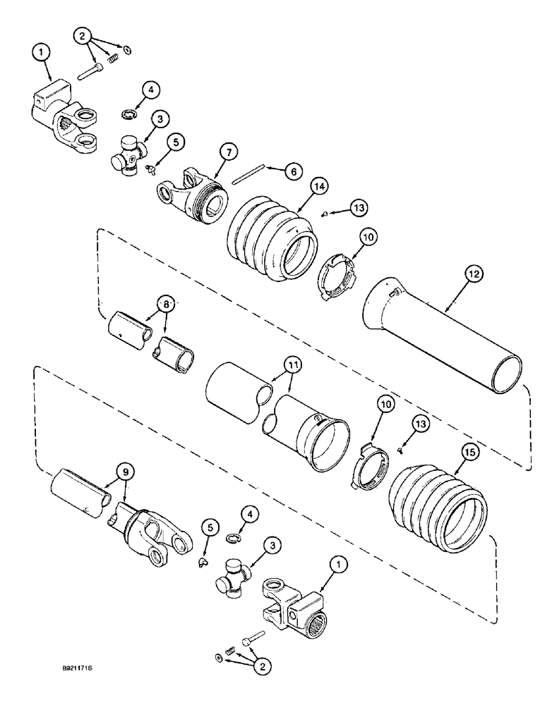 Схема запчастей Case IH 2055 - (9A-14) - CROSS DRUM DRIVE SHAFT, 5 ROW NARROW (13) - PICKING SYSTEM