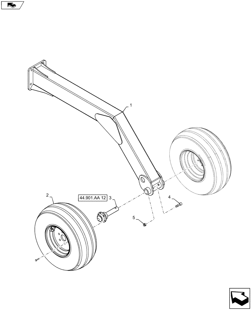 Схема запчастей Case IH 500 - (44.901.AA[08]) - REAR WHEEL FIXED DOUBLE (44) - WHEELS