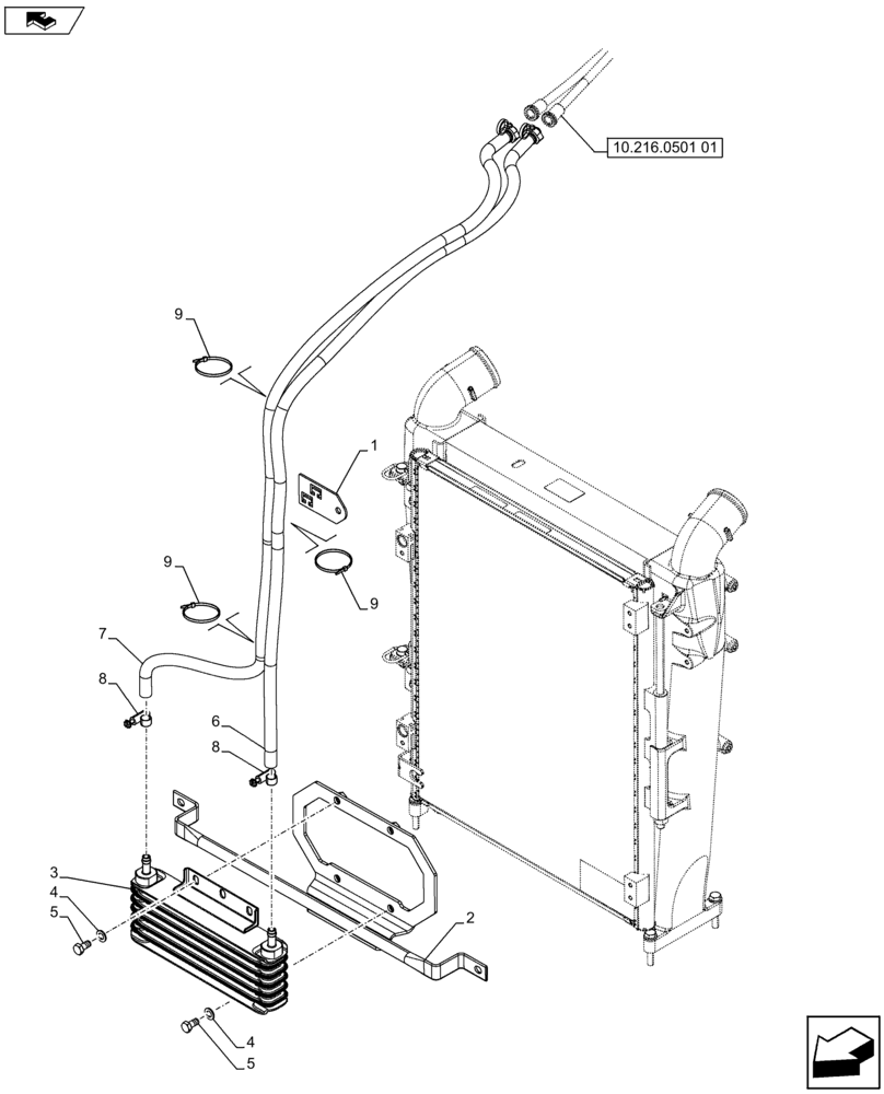 Схема запчастей Case IH PUMA 130 - (10.216.0501[02]) - VAR - 331170 - FUEL COOLER (10) - ENGINE