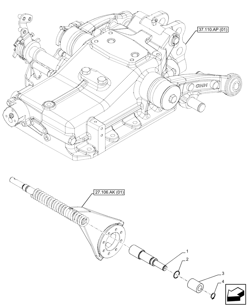 Схема запчастей Case IH FARMALL 105C - (31.101.AC[03]) - VAR - 330581, 337323, 743560, 744580, 744581, 744990 - PTO, CONTROL LEVER (31) - IMPLEMENT POWER TAKE OFF