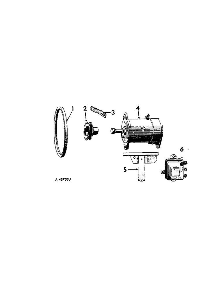 Схема запчастей Case IH 57 - (A-67[A]) - GENERATOR AND CONNECTIONS 6 VOLT ELECTRICAL SYSTEM 