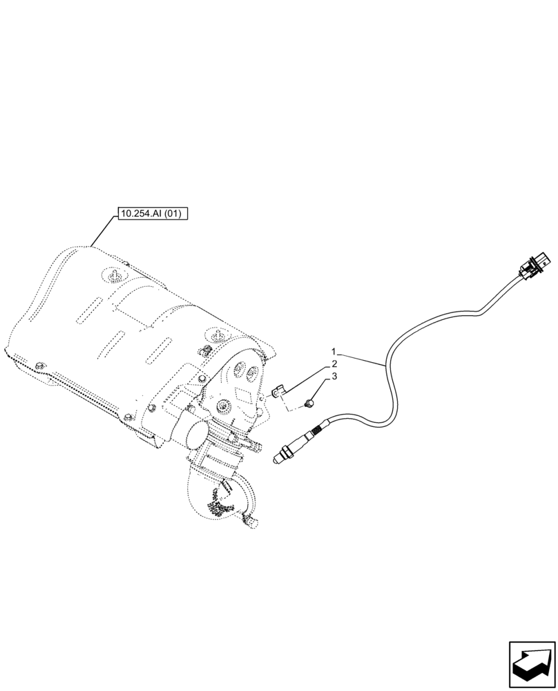 Схема запчастей Case IH FARMALL 65C - (55.989.AD) - VAR - 390321, 391013 - EXHAUST SYSTEM, LAMBDA SENSOR (55) - ELECTRICAL SYSTEMS