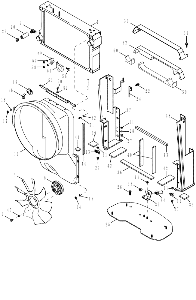 Схема запчастей Case IH MX215 - (02-01) - RADIATOR AND FAN SHROUD (02) - ENGINE