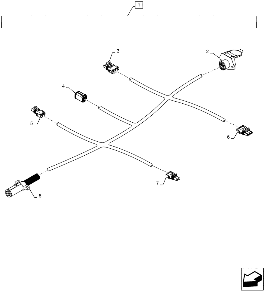 Схема запчастей Case IH 500 - (55.404.AC[02]) - LIGHTING HARNESS (55) - ELECTRICAL SYSTEMS