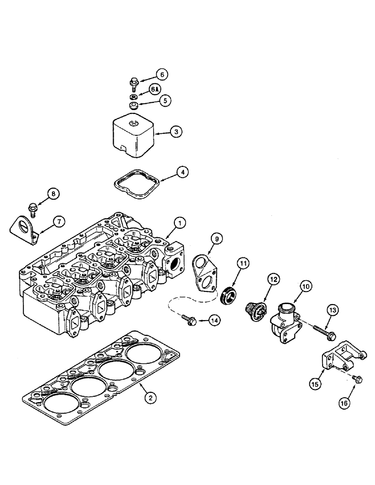 Схема запчастей Case IH 8825HP - (10-24) - CYLINDER HEAD COVERS / THERMOSTAT AND HOUSING (02) - ENGINE