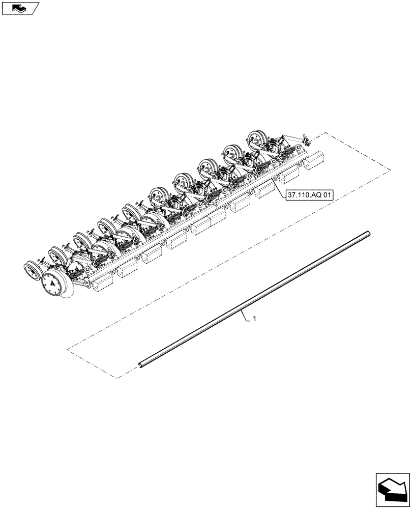 Схема запчастей Case IH 500 - (37.110.AQ[02]) - TOP LINK BARS (37) - HITCHES, DRAWBARS & IMPLEMENT COUPLINGS